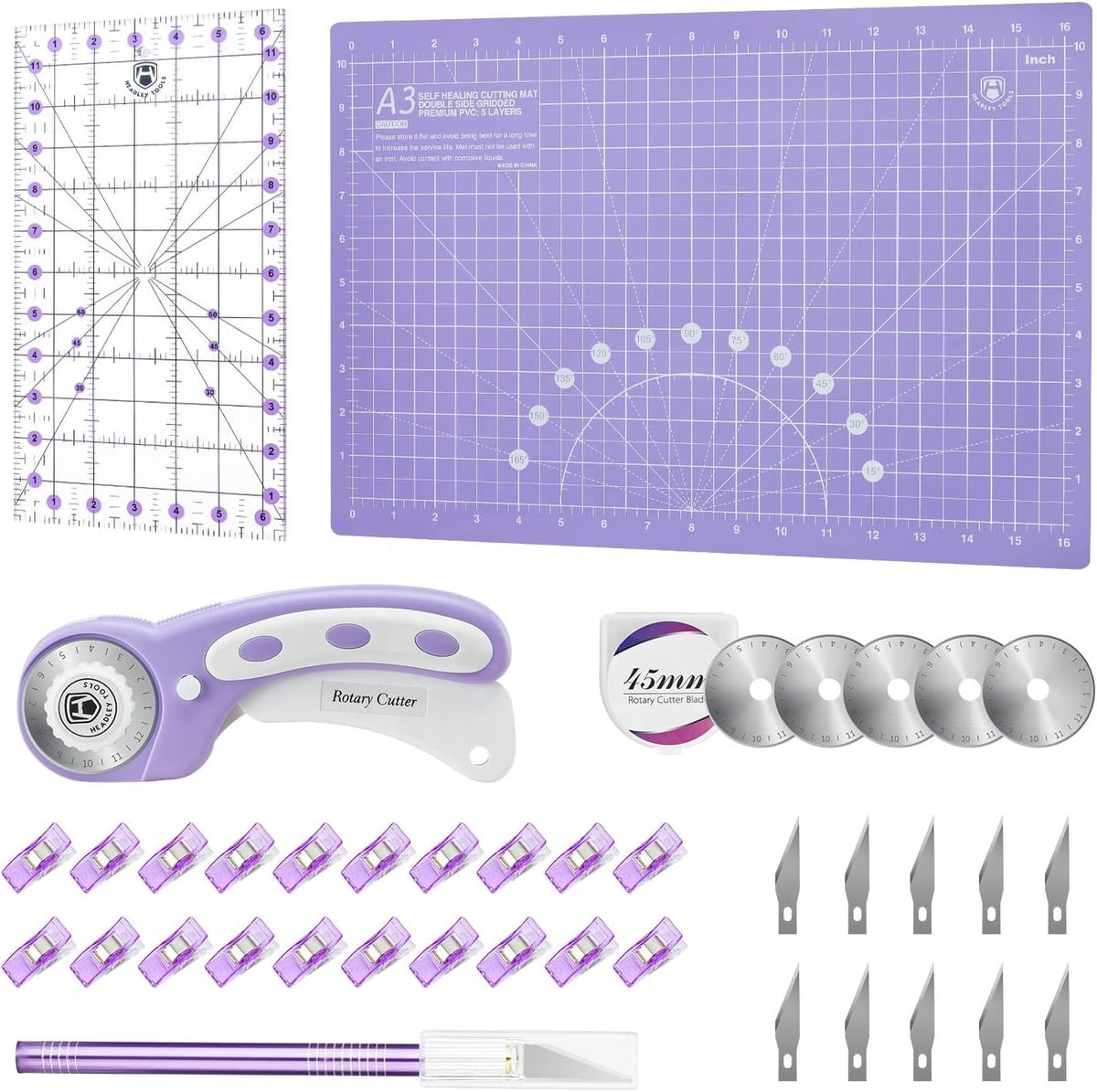 Purple Cutting Mat and Rotary Tool Set