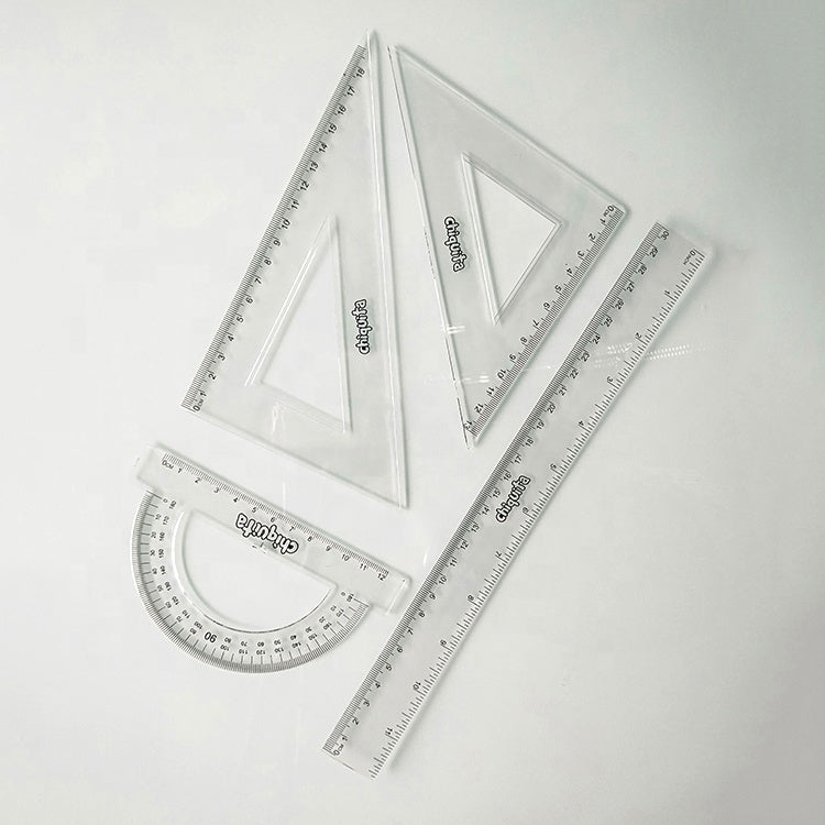Clear Geometry Ruler Set