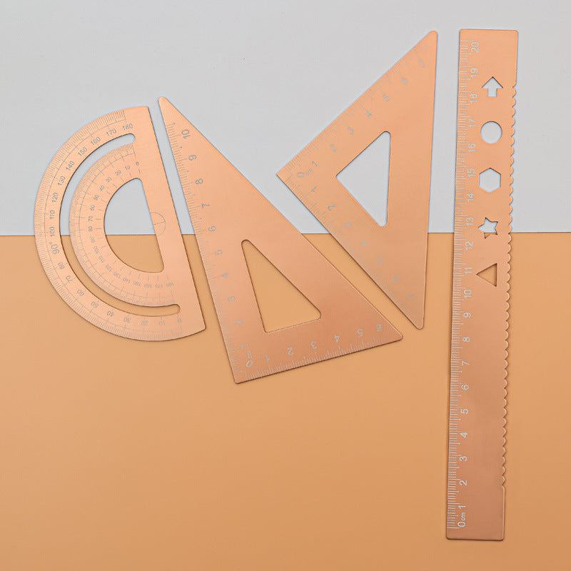 Gold-Tone Geometry Ruler Set